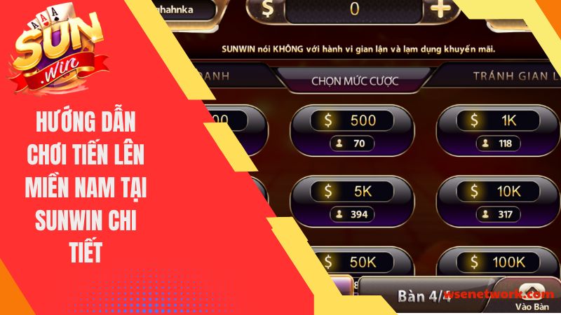Hướng dẫn chơi tiến lên miền nam tại Sunwin