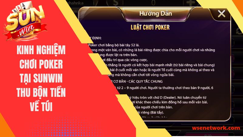 kinh nghiệm chơi poker tại Sunwin