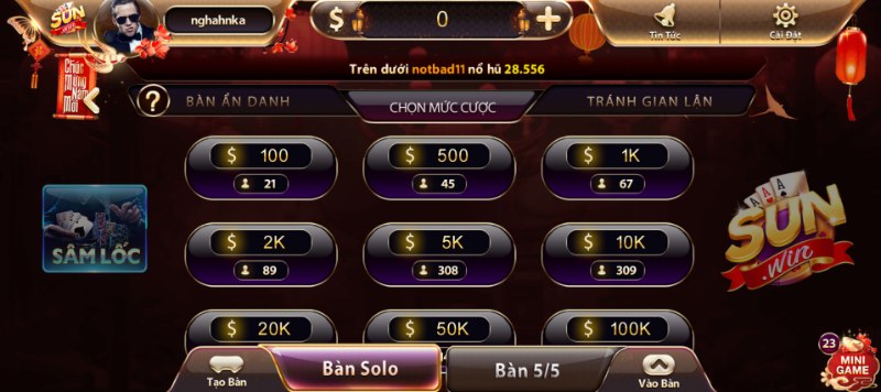 Sâm Lốc là một trong những sự lựa chọn hàng đầu của mọi game thủ 